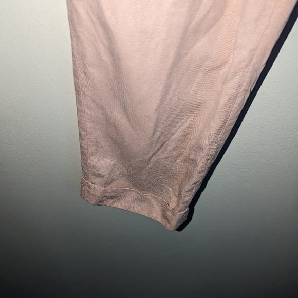 FRANK & OAK Big Cuff Linen Light Peach Trouser Pants Size 6 - Picture 7 of 13
